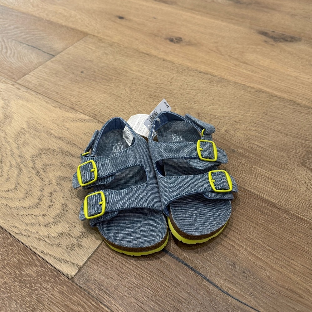 GAP Kids Denim and Yellow Buckle Sandals